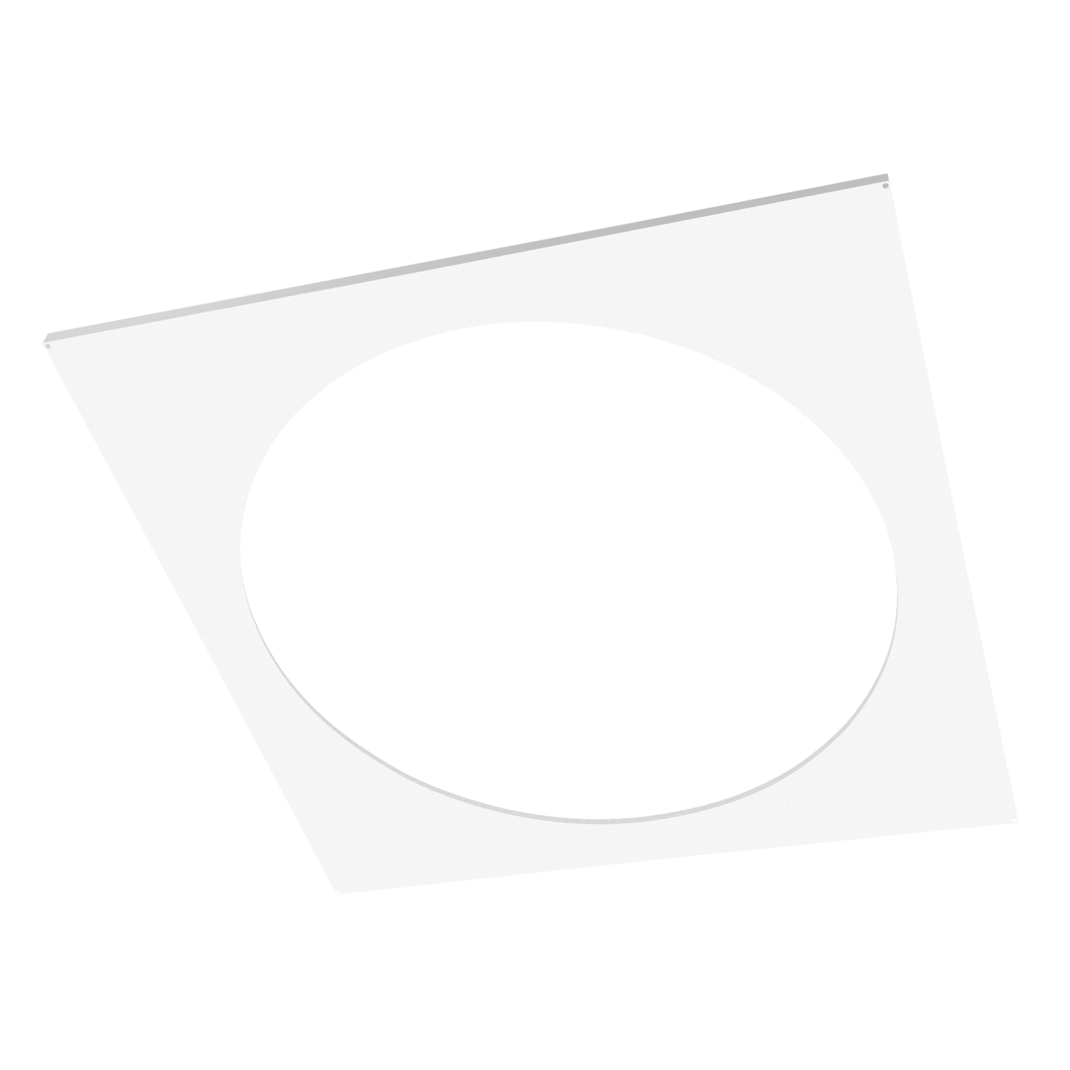 Panel circle frame recessed 595x595 Ø500 WH