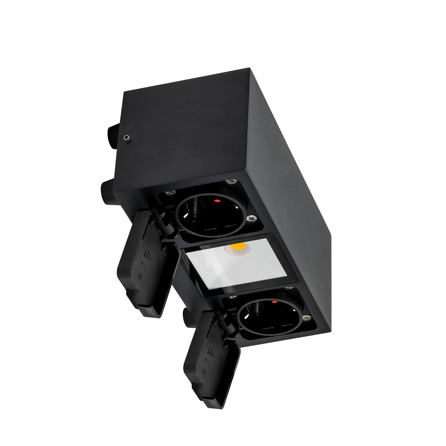 Talos 1100lm 830 100° 8W Black IP54 w/Sockets Phasecut