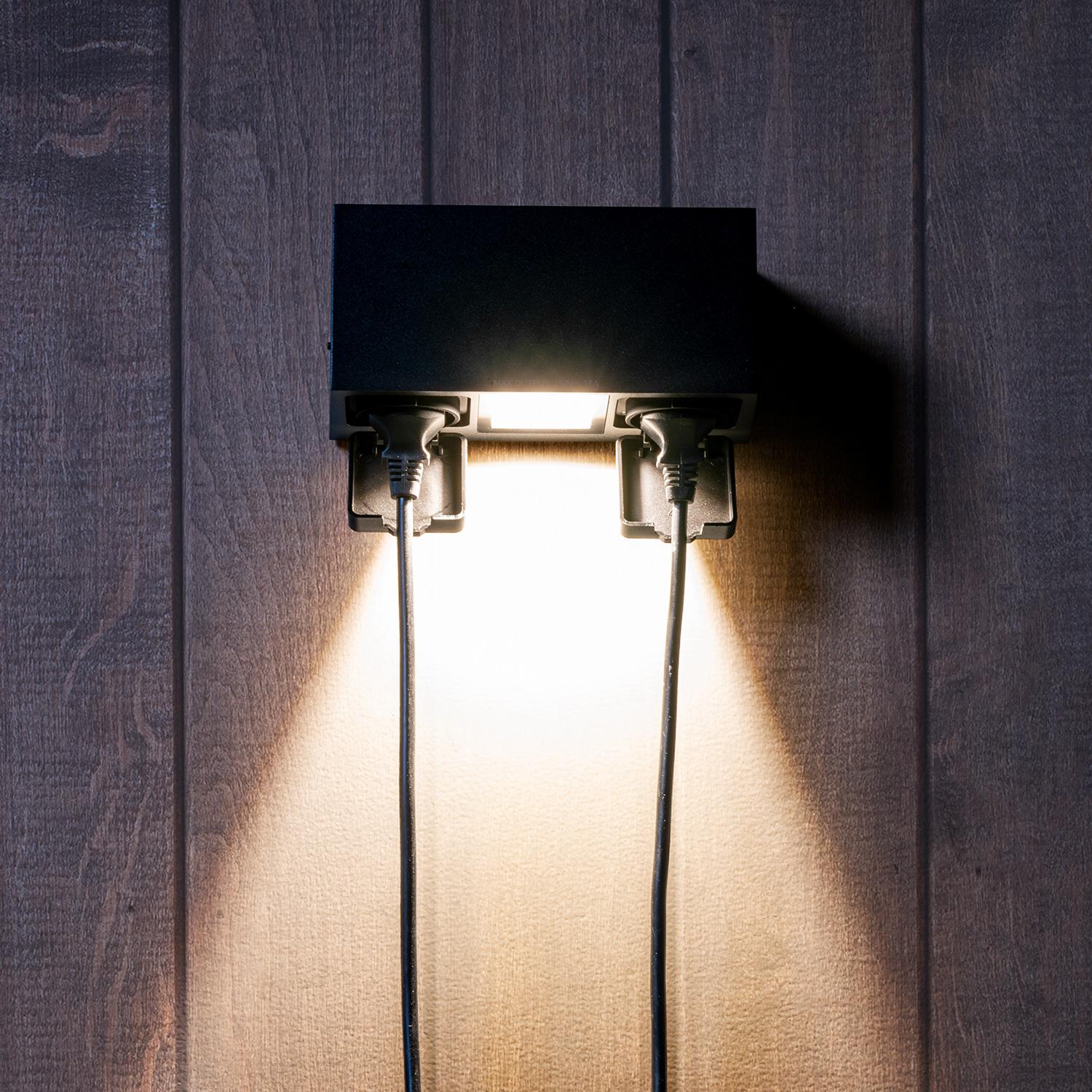 Talos 1100lm 830 100° 8W Black IP54 w/Sockets Phasecut