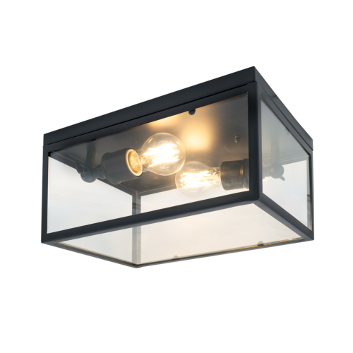 Vintage loftslampe 2x40W (max) E27 Sort m/lyskilde