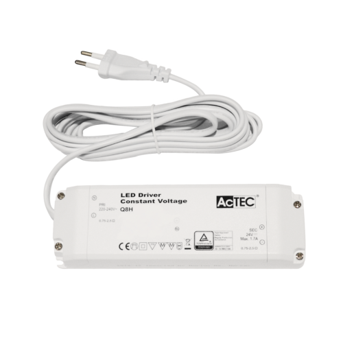 Driver 12V cv 40W IP20 w/3m cable Euro-plug WH 166x52x24mm