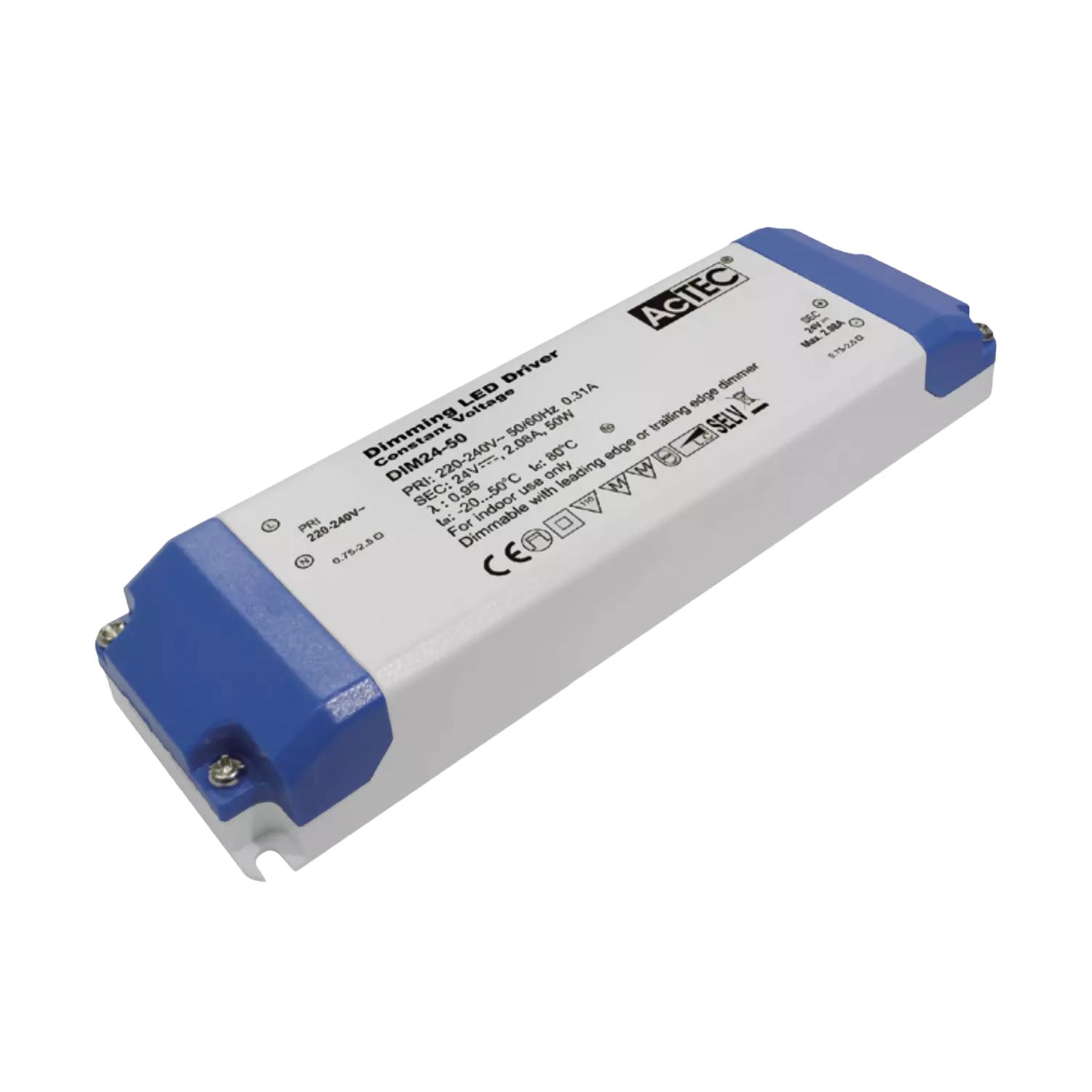 Driver 24V cv 50W Phasecut IP20 AcTec