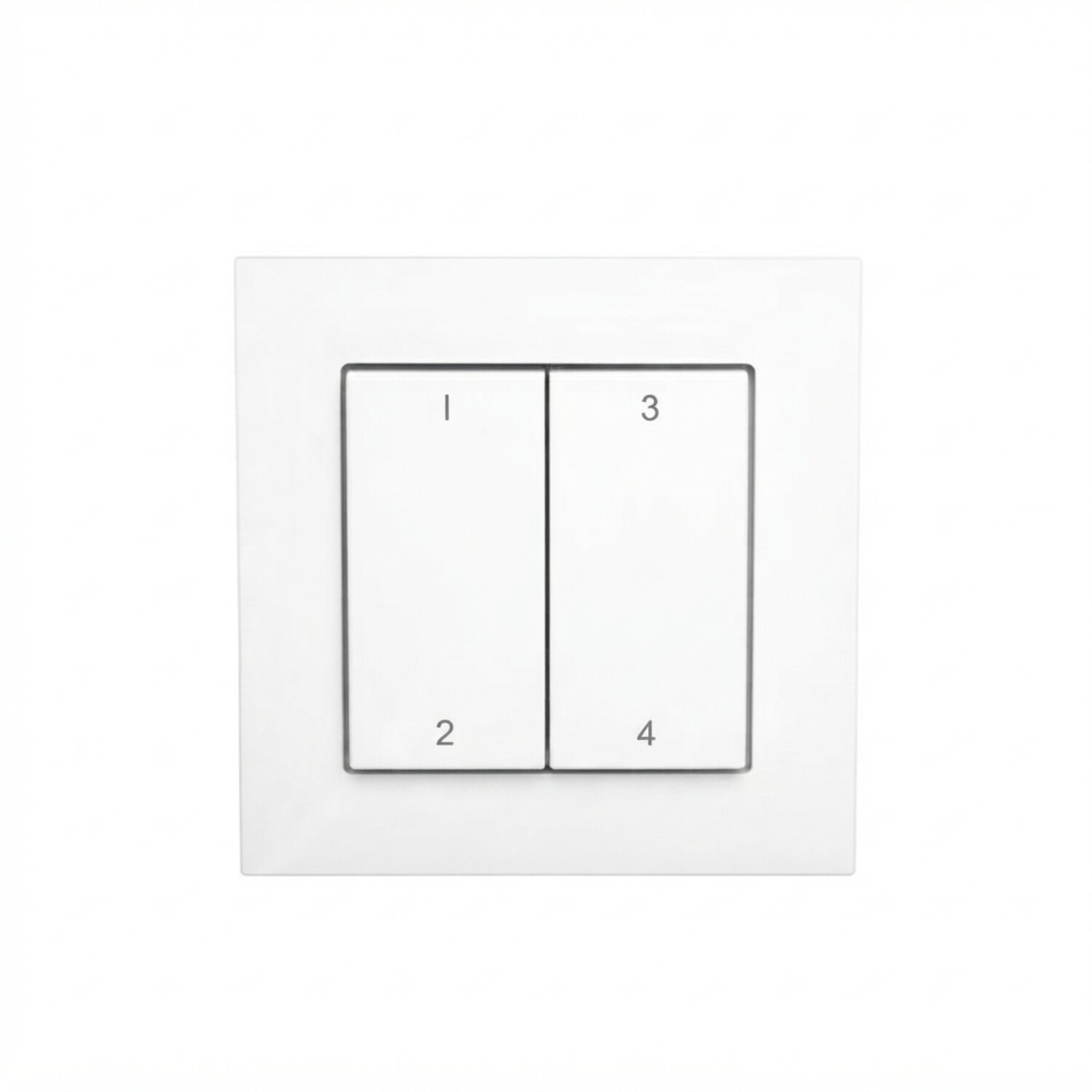 CBU Switch 55 white glossy 2-way rocker 4 channel numbers
